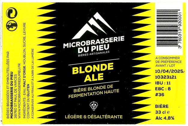 Etiquette MICROBRASSERIE DU PIEU 01