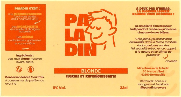 Etiquette MICROBRASSERIE PALADIN 03