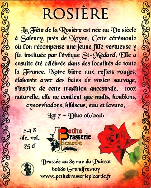 etiquette PETITE BRASSERIE PICARDE 34